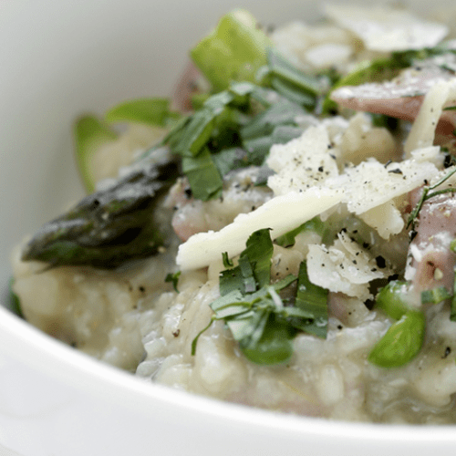 Risotto with asparagus and pancetta
