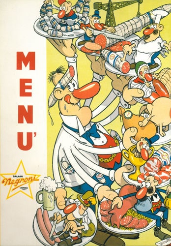 Il menu disegnato da Jacovitti