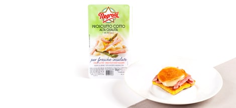 French Toast con prosciutto cotto in petali