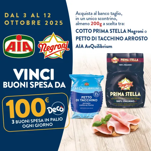 Dal 3 AL 12 ottobre prova a vincere con Aia e Negroni in Decò