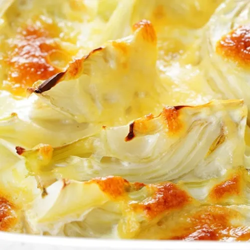 Finocchi gratinati con pancetta affumicata