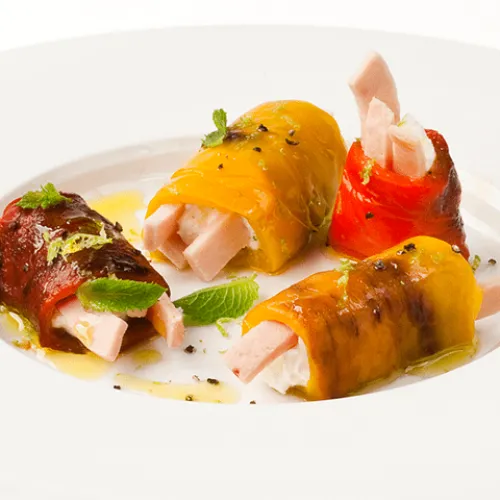 involtini di peperoni ripieni di tacchino e formaggio