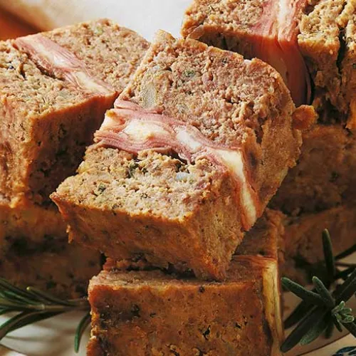 Meatloaf stuffed with mortadella